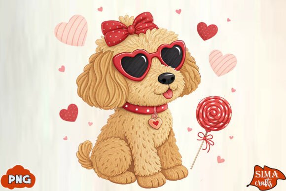 Download Faux Yarn Valentine Goldendoodle PNG - Faux yarn valentine Collection