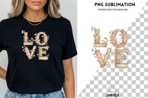 Download Book Lover LOVE PNG Sublimation | Floral - Floral Collection