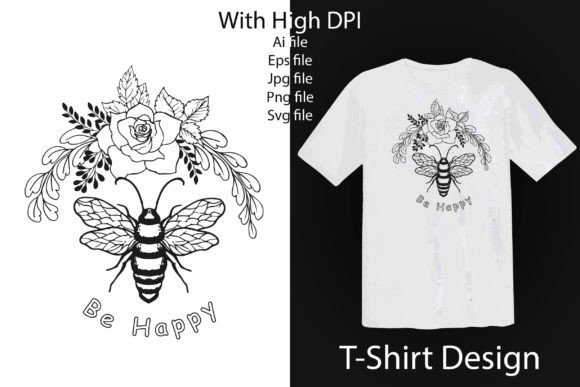 Download Bee Feminine Floral T Shirt Design - Floral Collection
