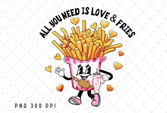 Download French Fries Heart Valentines Day PNG - Premium Resources
