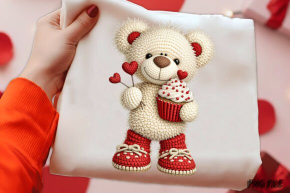 Download Faux Yarn Valentine’s Day Teddy Bear PNG - Faux yarn valentine Collection