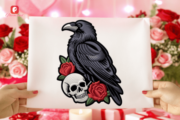 Download Dark Crow Floral Gothic Rose Skull PNG - Floral Collection