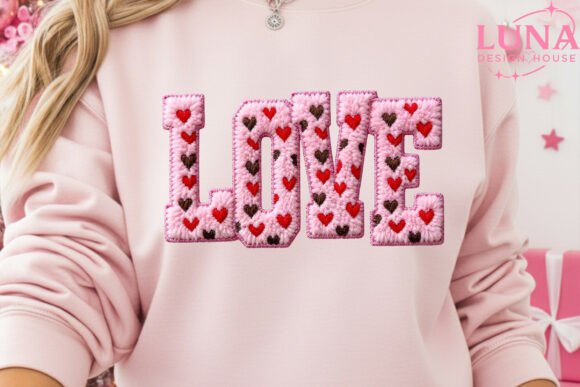 Download Retro Faux Yarn Valentine Love Png - Love png Collection