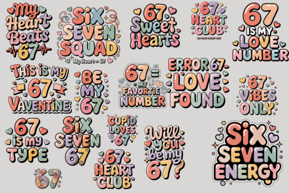 Download Six Seven 6 7 Valentines Day Png Bundle, - Premium Resources