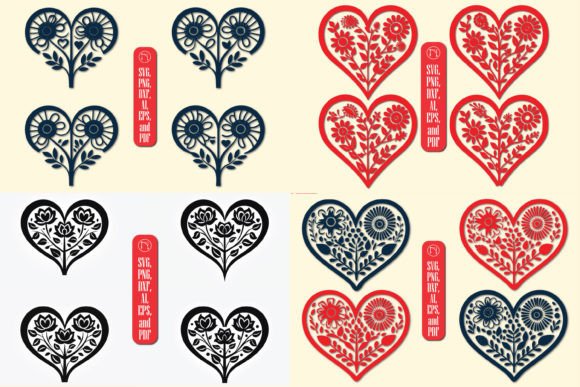 Download Cricut Valentine Floral Heart SVG Bundle - Floral Collection