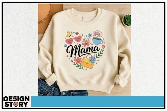 Download Mama Love Heart Floral T-Shirt Design - Floral Collection