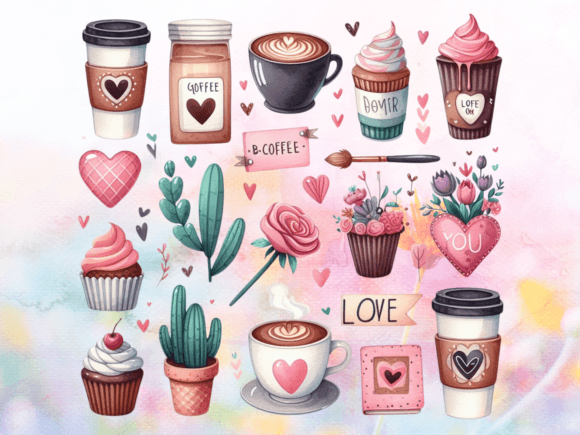 Download Coffee Valentine's Day PNG Bundle - Valentine's day png Collection