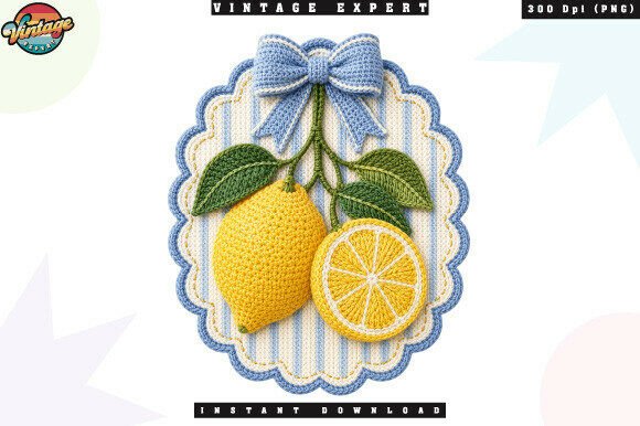 Download Lemon Floral Cottagecore Crochet PNG - Floral Collection