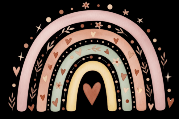 Download Boho Rainbow Valentine's Day PNG Clipart - Valentine's day png Collection