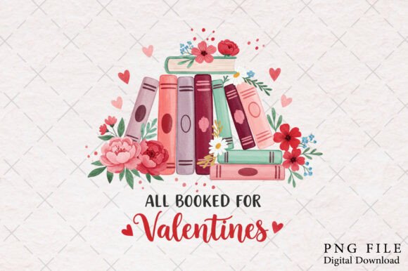 Download Book Lover Floral Valentine PNG - Floral Collection