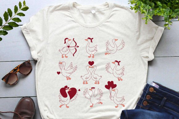 Download Goose Hand-Drawn Cute Valentines Day Png - Premium Resources