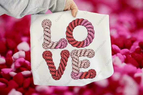 Download Faux Yarn Crochet Valentine's LOVE PNG - Love png Collection